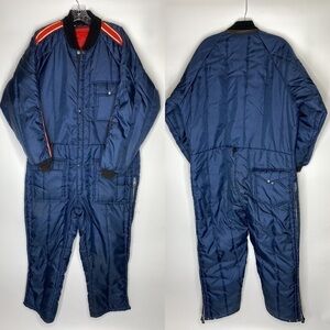 Vintage Daco Navy Blue Snowmobile Ski Suit Snowsuit Size Large Men's